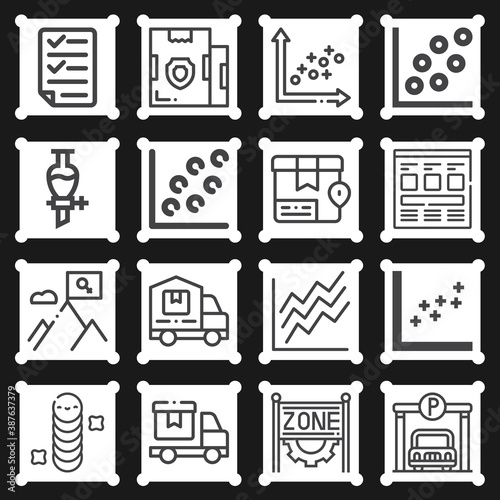 16 pack of divide  lineal web icons set