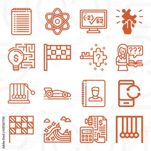 16 pack of equation  lineal web icons set