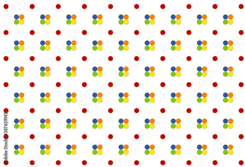 Estampado infantil de lunares de colores básicos