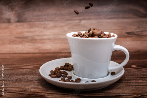 coffee Cup on brown background