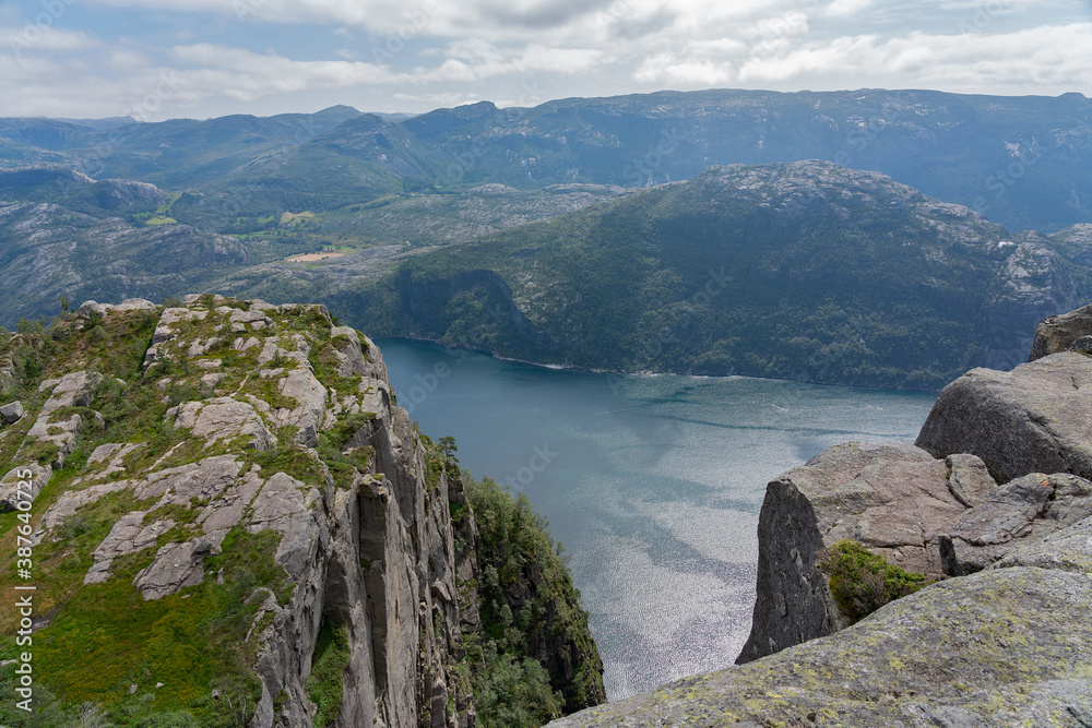 Norwegian fjords. Lysefjord sea landscape view, Norway.