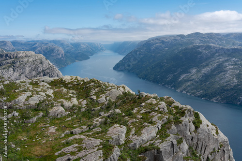 Norwegian fjords. Lysefjord sea landscape view  Norway.