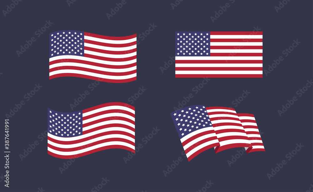 Flag of the United States of America. USA national symbol vector. Flag of the United States of America. USA national symbol vector.