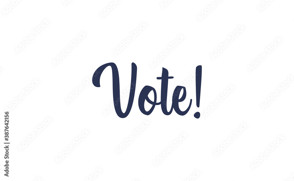 Vote! lettering text design. 2020 presidential campaign in the United States. Vote! lettering text design. 2020 presidential campaign in the United States.