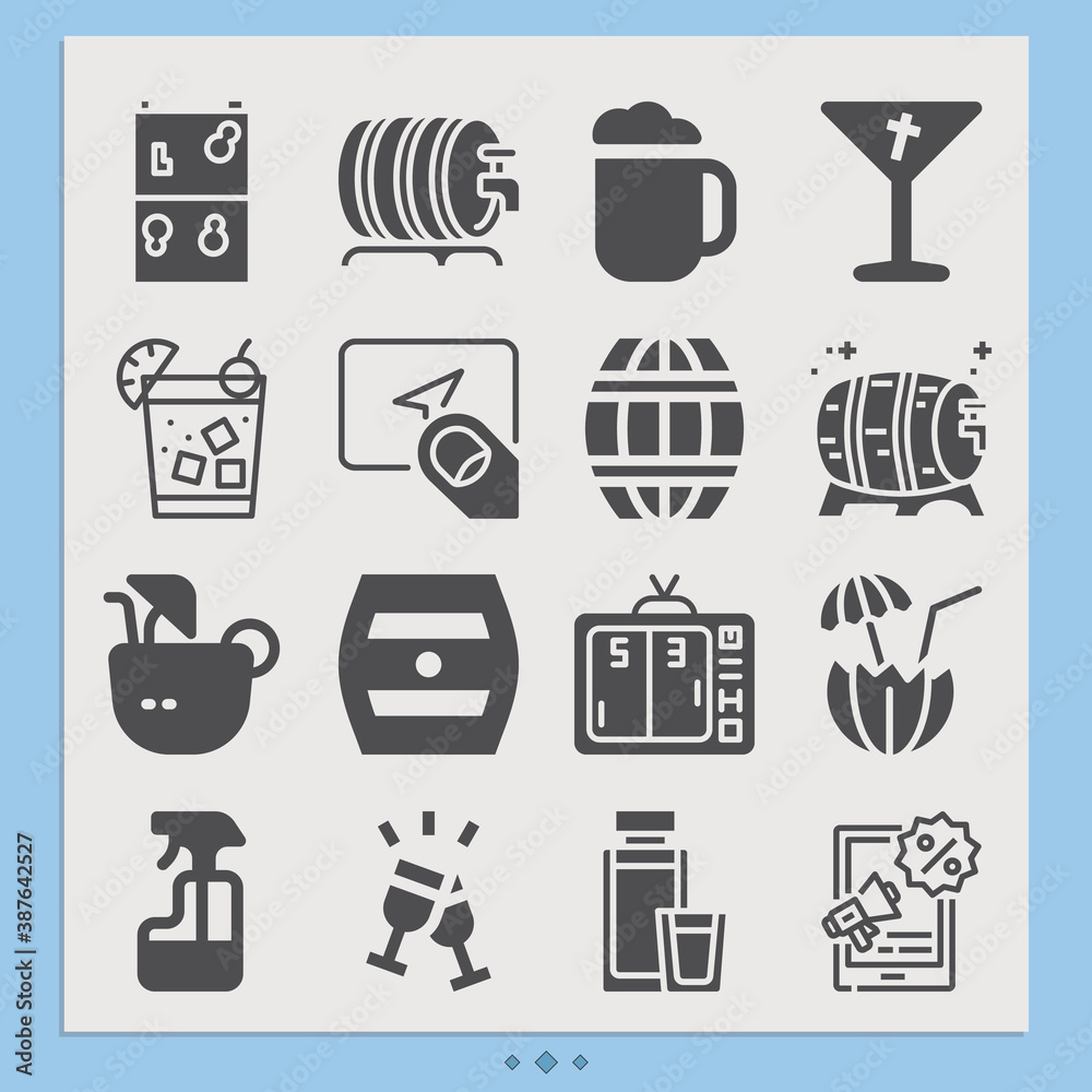 Simple set of beer related filled icons. Simple set of beer related filled icons.