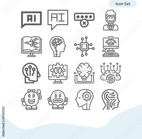 Simple set of false related lineal icons.