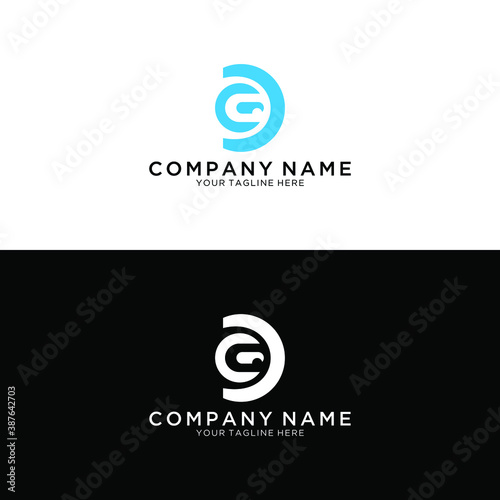 stock vector initial letter logo gd dg logo template