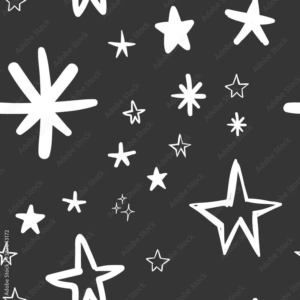 Hand drawn stars seamless pattern. Background texture. Hand drawn stars seamless pattern. Background texture.