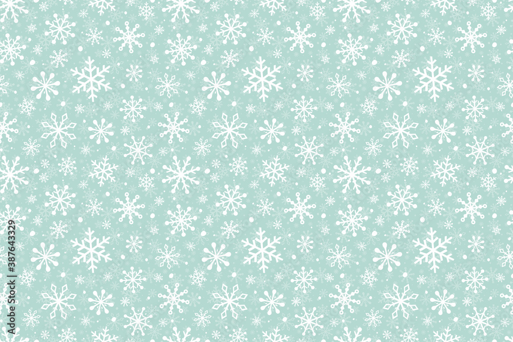 Christmas background with snowflakes. Design of winter seamless pattern. Vector Christmas background with snowflakes. Design of winter seamless pattern. Vector