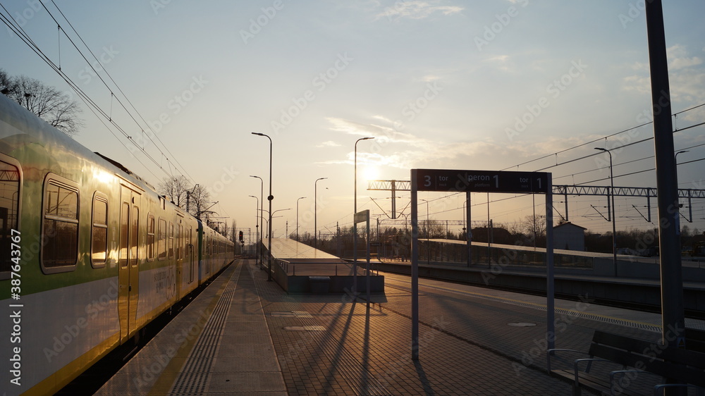 railway in the evening