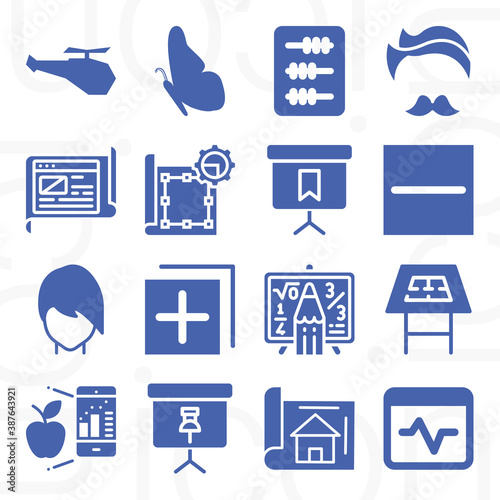 16 pack of elimination  filled web icons set