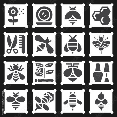 16 pack of pollen  filled web icons set