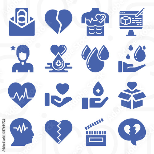 16 pack of respected  filled web icons set