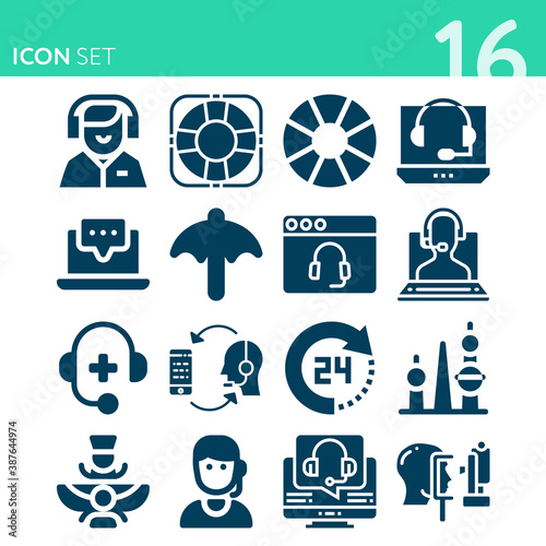 Simple set of 16 icons related to iraqi
