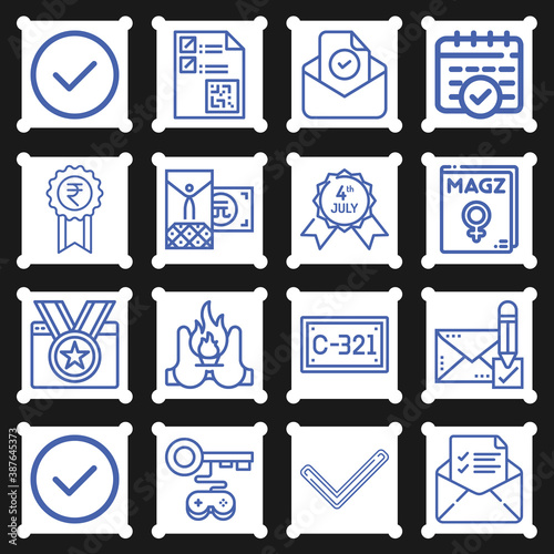 16 pack of sanction  lineal web icons set
