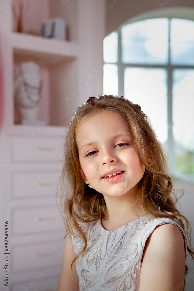 gentle girl in a fluffy dress and a diadem gentle girl in a fluffy dress and a diadem