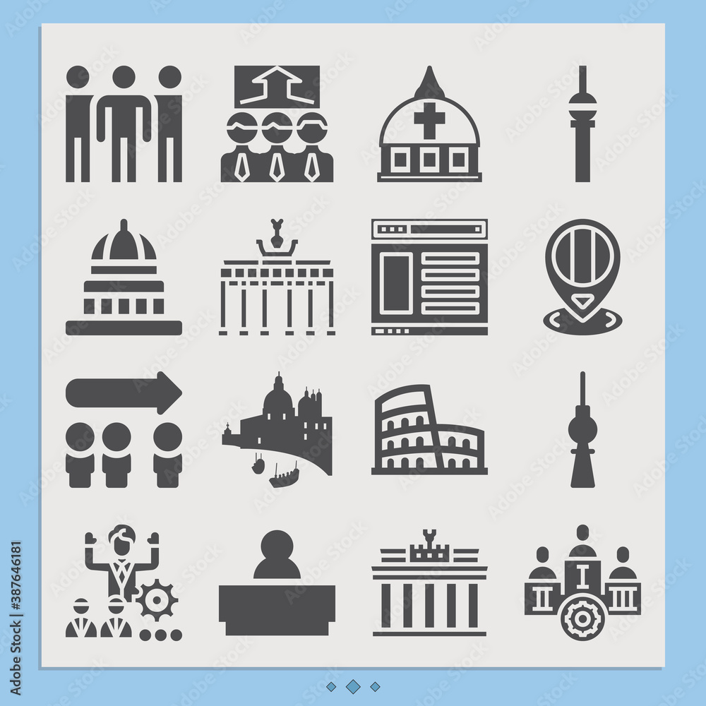 Simple set of rome related filled icons.