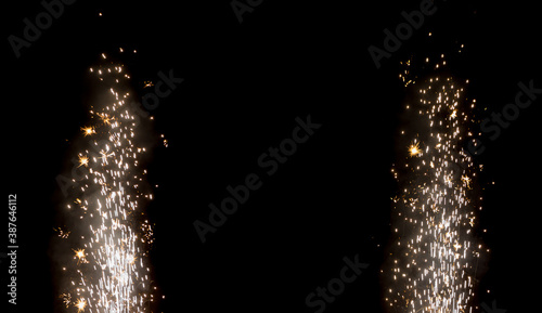 Beautiful frame of Golden fountain fireworks photo