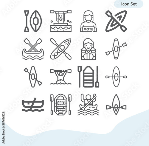 Simple set of roosevelt related lineal icons.