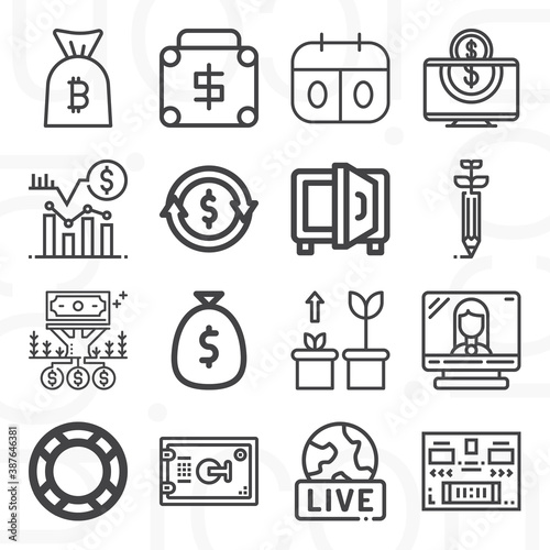 16 pack of account  lineal web icons set