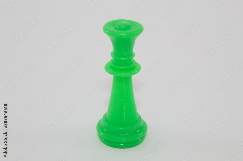 Green board game piece with white background Green board game piece with white background