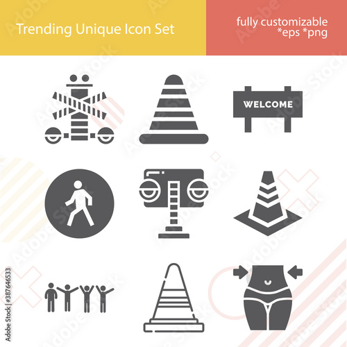 Simple set of congestion related filled icons.