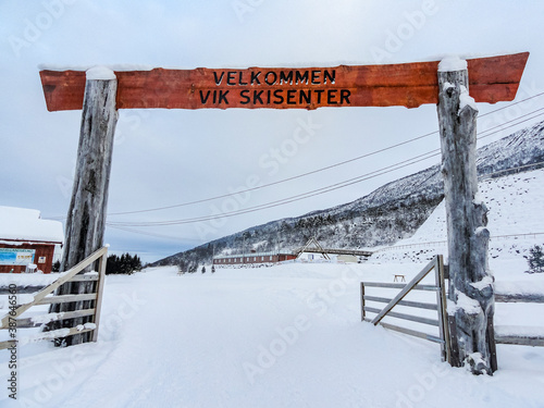 Vik Skisenter, Røysane, Norway. Wonderful entrance to slopes in winter. photo