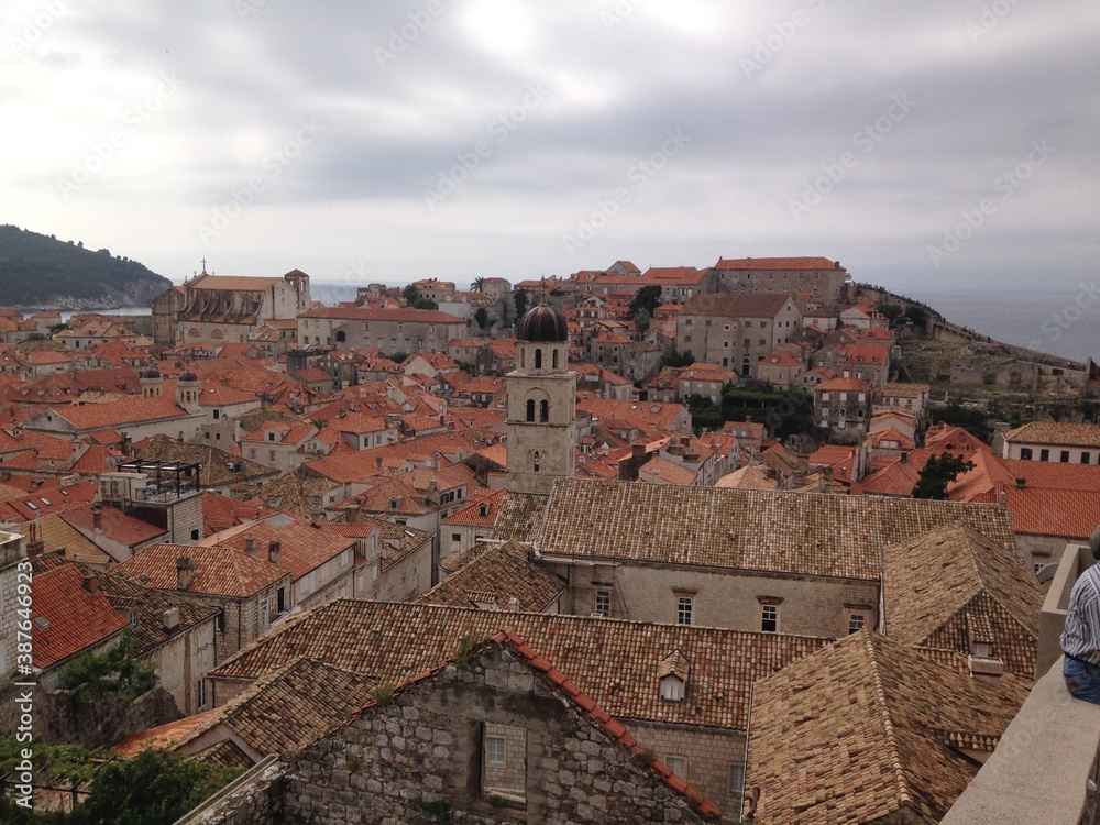 Areal view of Dubrovnik old town Areal view of Dubrovnik old town