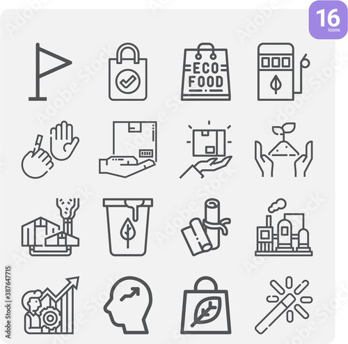 Simple set of ion related lineal icons.