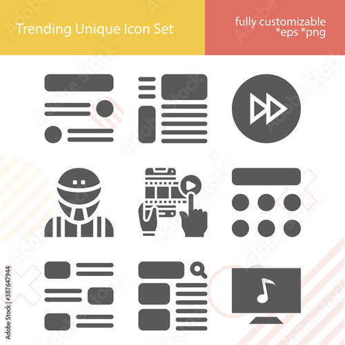 Simple set of plays related filled icons.