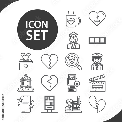 Simple set of aunt related lineal icons.