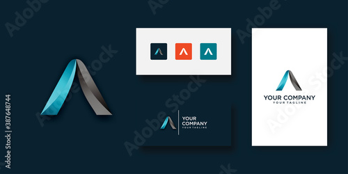 letter A logo designs technology