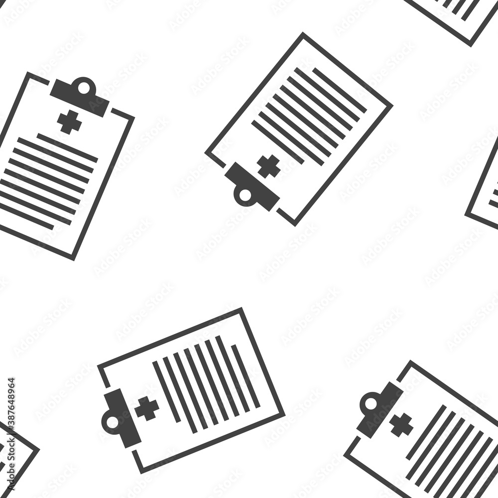 Medical clipboard icon vector seamless pattern on a white background. Medical clipboard icon vector seamless pattern on a white background.