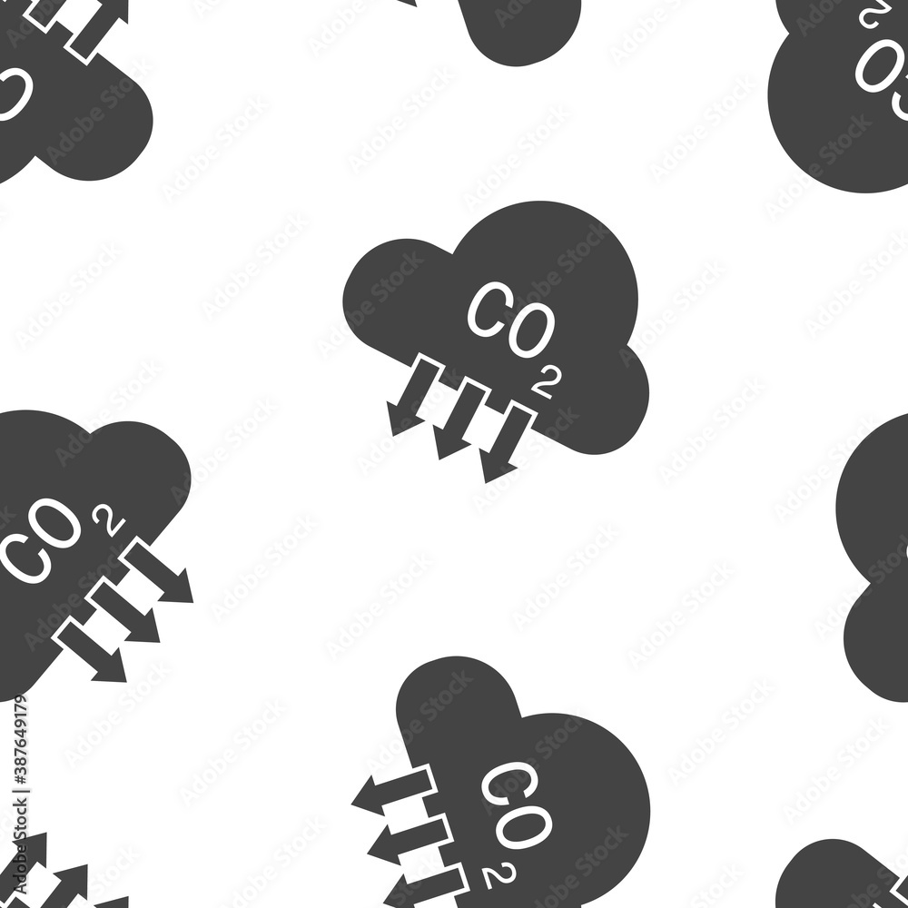 Carbon dioxide vector icon seamless pattern on a white background.