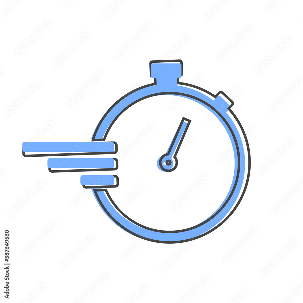 Stopwatch vector icon cartoon style on white isolated background. Stopwatch vector icon cartoon style on white isolated background.