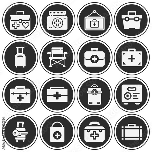 16 pack of refugees  filled web icons set
