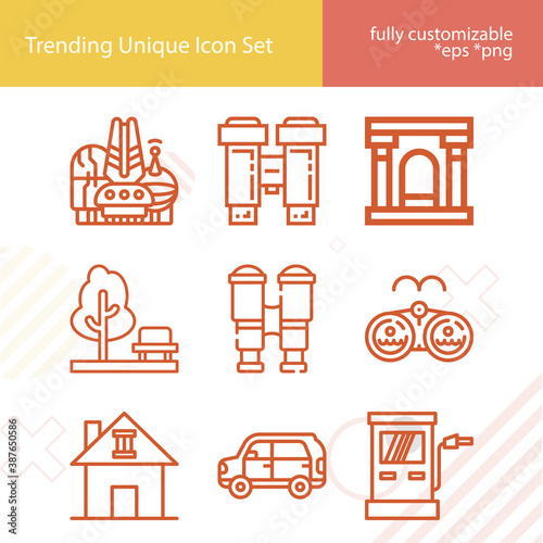 Simple set of cars related lineal icons.