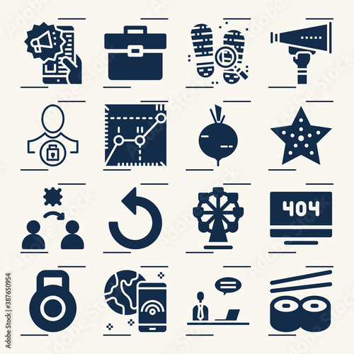 Simple set of put away related filled icons.