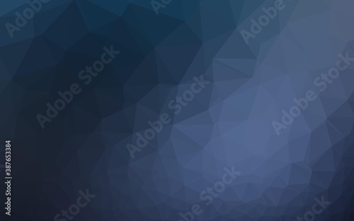 Dark BLUE vector polygon abstract background.