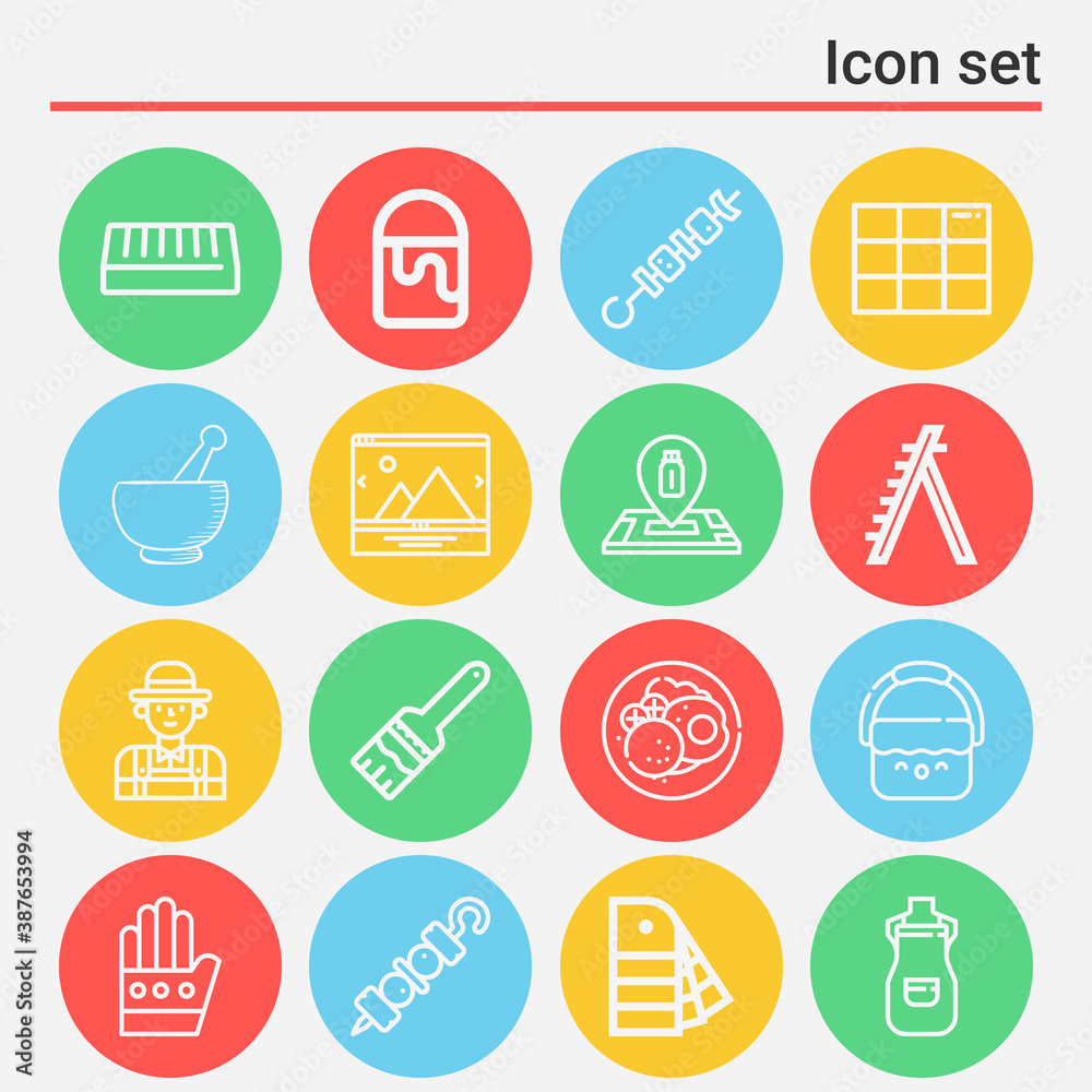 16 pack of grain lineal web icons set 16 pack of grain lineal web icons set