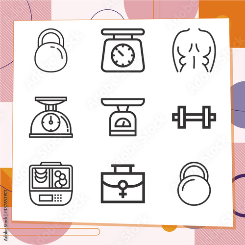 Simple set of 9 icons related to oppression