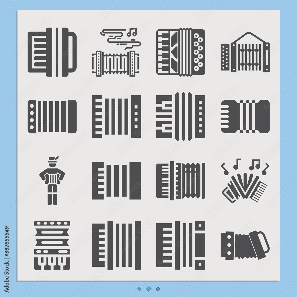 Simple set of accordion related filled icons.