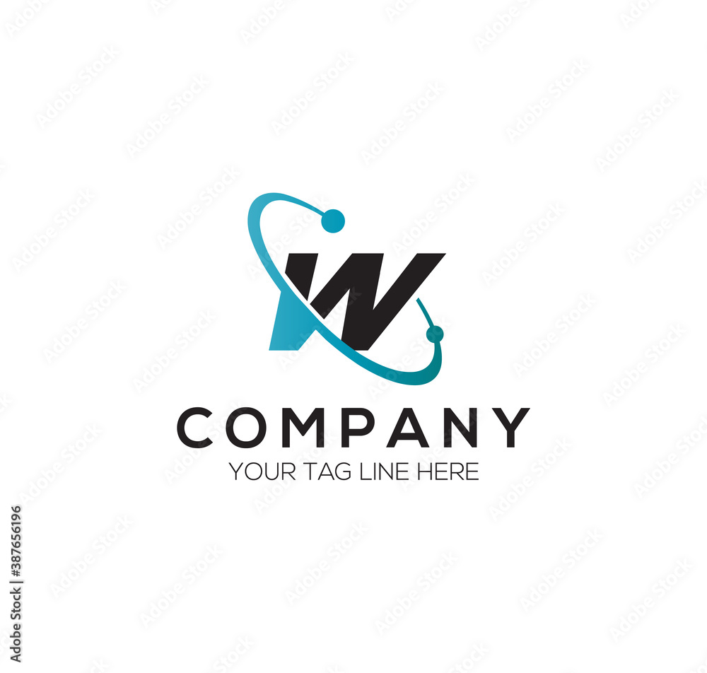 W Alphabet Circle Logo Design Concept W Alphabet Circle Logo Design Concept