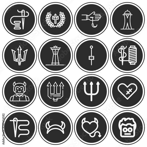 16 pack of provoke lineal web icons set