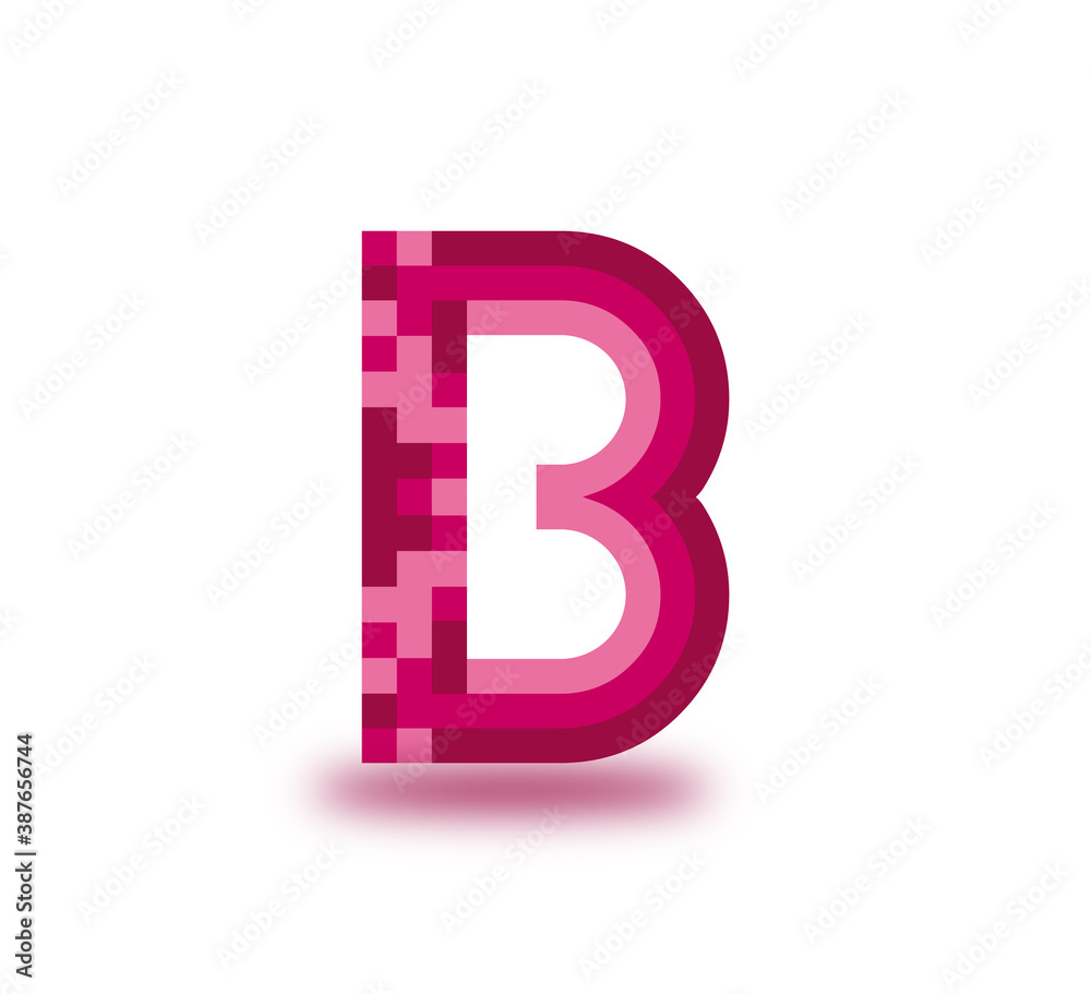 B Alphabet Pixel Modern Logo Design Concept B Alphabet Pixel Modern Logo Design Concept