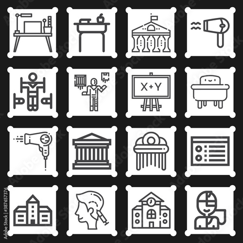 16 pack of basis  lineal web icons set