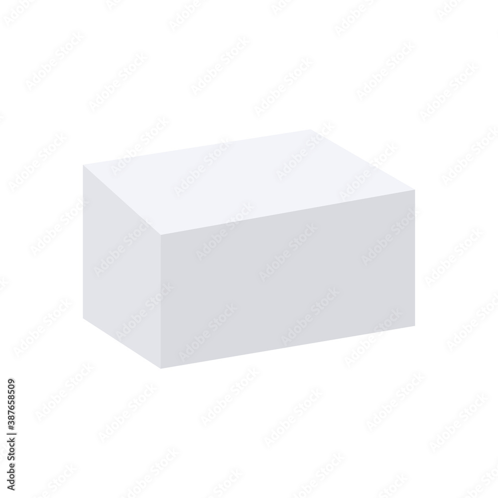 rectangular white box or stand icon, flat style rectangular white box or stand icon, flat style