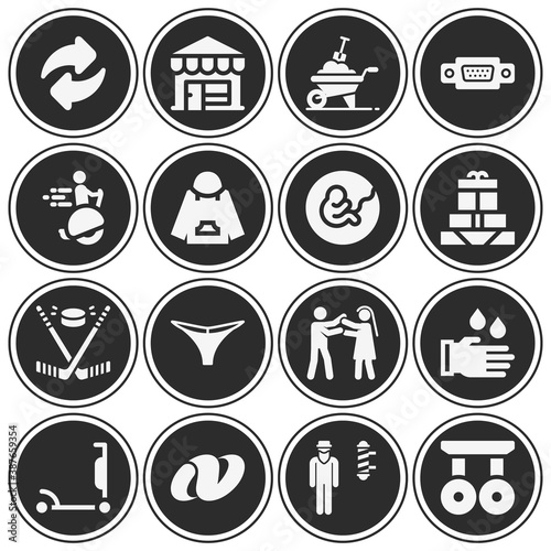 16 pack of standard filled web icons set