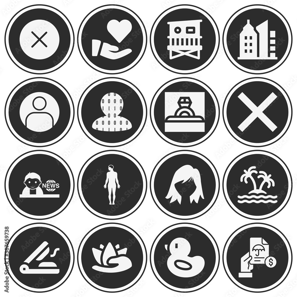 16 pack of story  filled web icons set