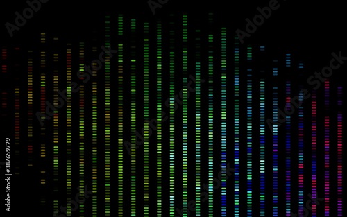 Dark Multicolor, Rainbow vector template with repeated sticks.